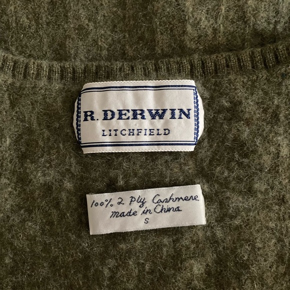 joodito 100% cashmere sweater snood turtleneck cowl collar cableknit warm green - Picture 8 of 8